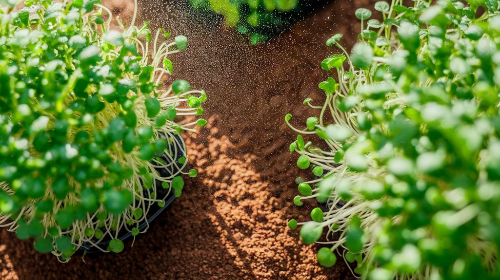 grow pea shoots microgreens