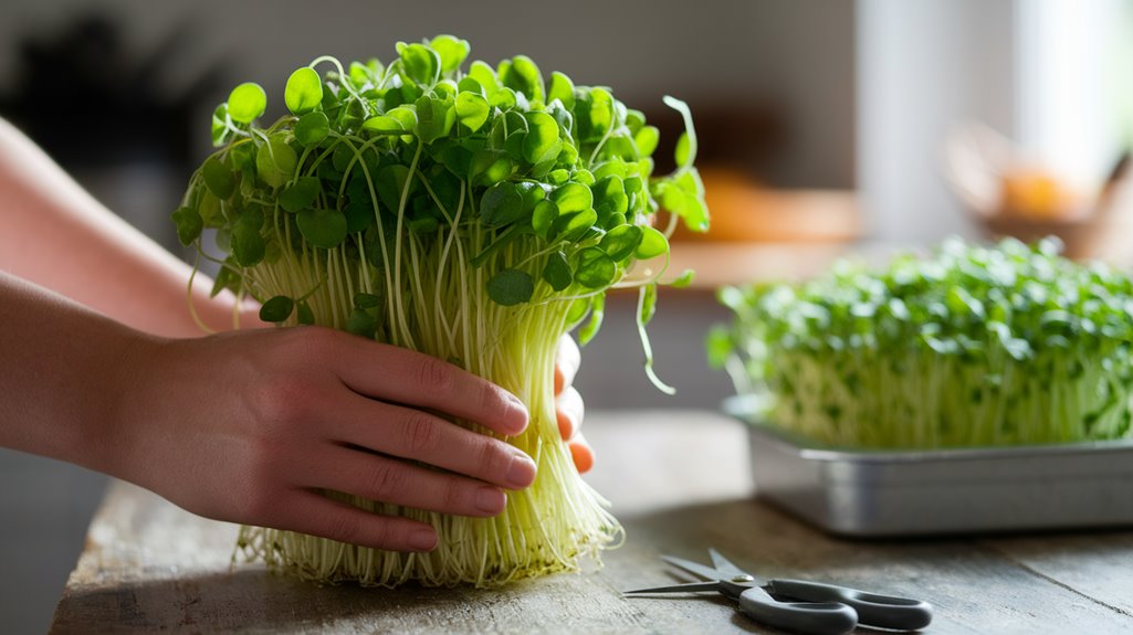 harvest pea shoots timely