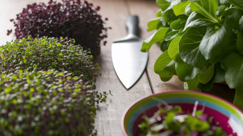 microgreens and mature greens