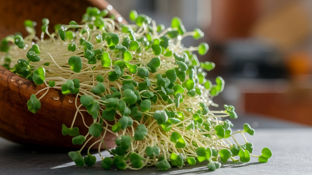harvest pea sprouts carefully