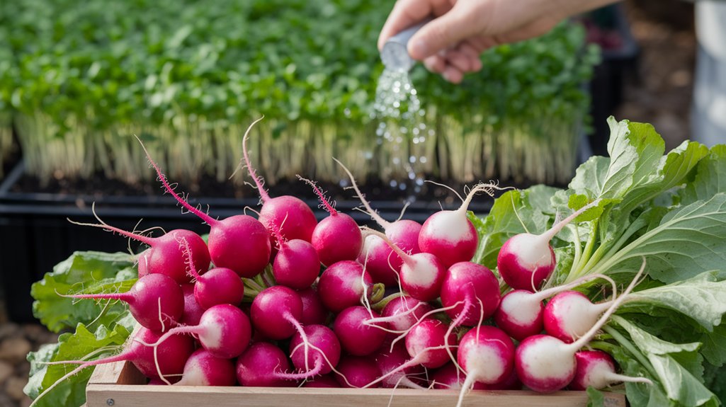 harvesting and storing radishes