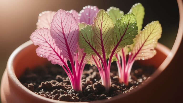 sprouting colorful rainbow radish