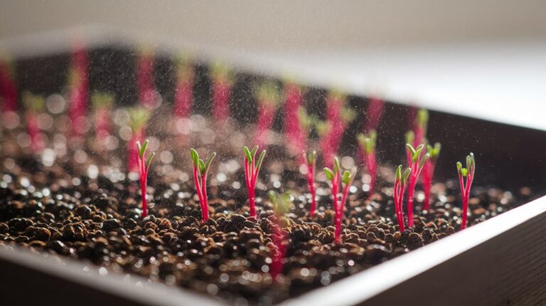 sprouting red amaranth seeds