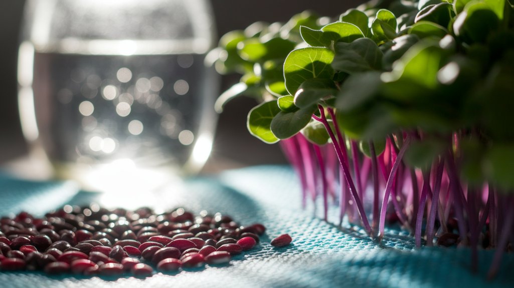 sprouting red kale seeds