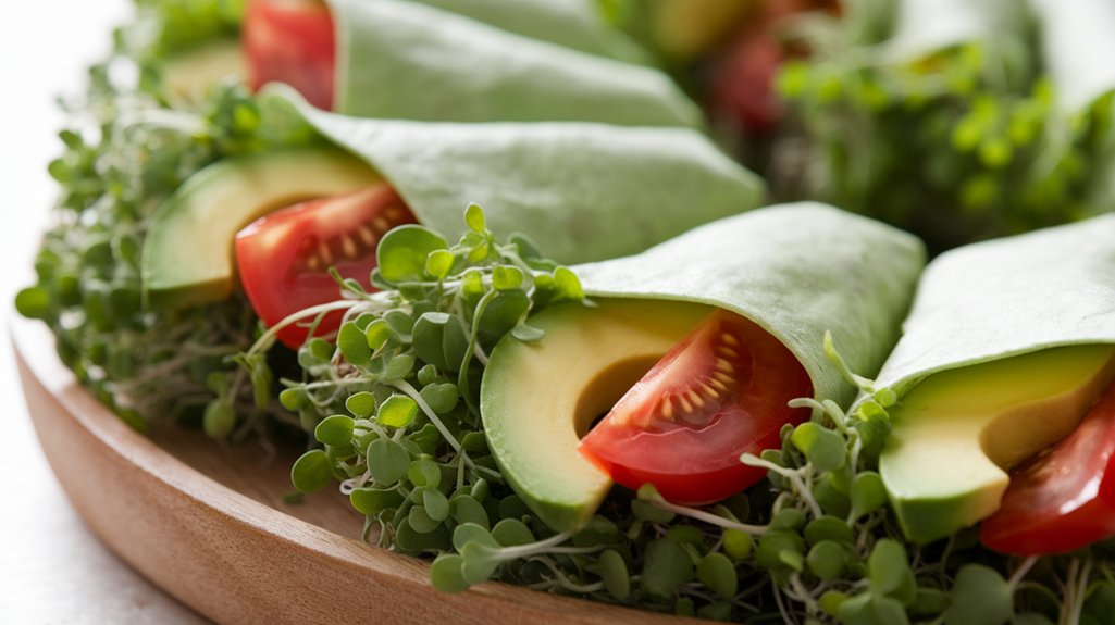 avocado tomato alfalfa wraps
