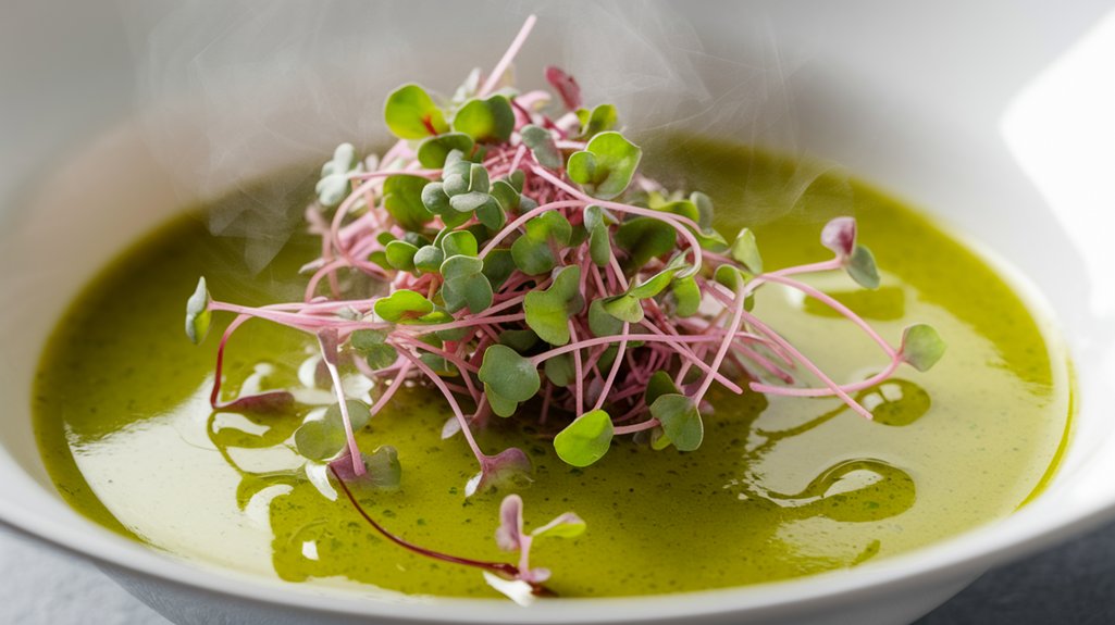 elevate soup with microgreens
