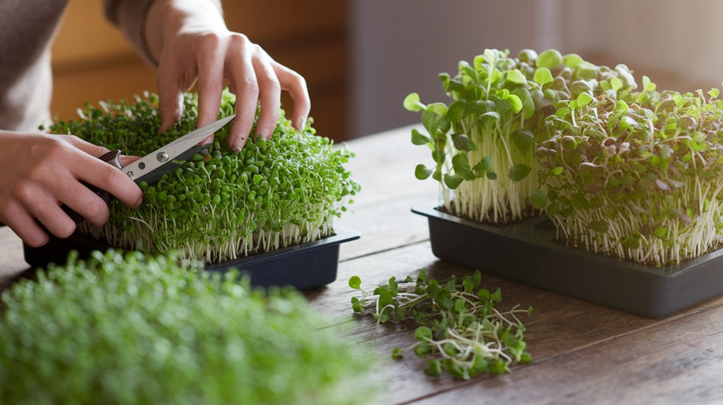 harvesting fresh microgreens easily