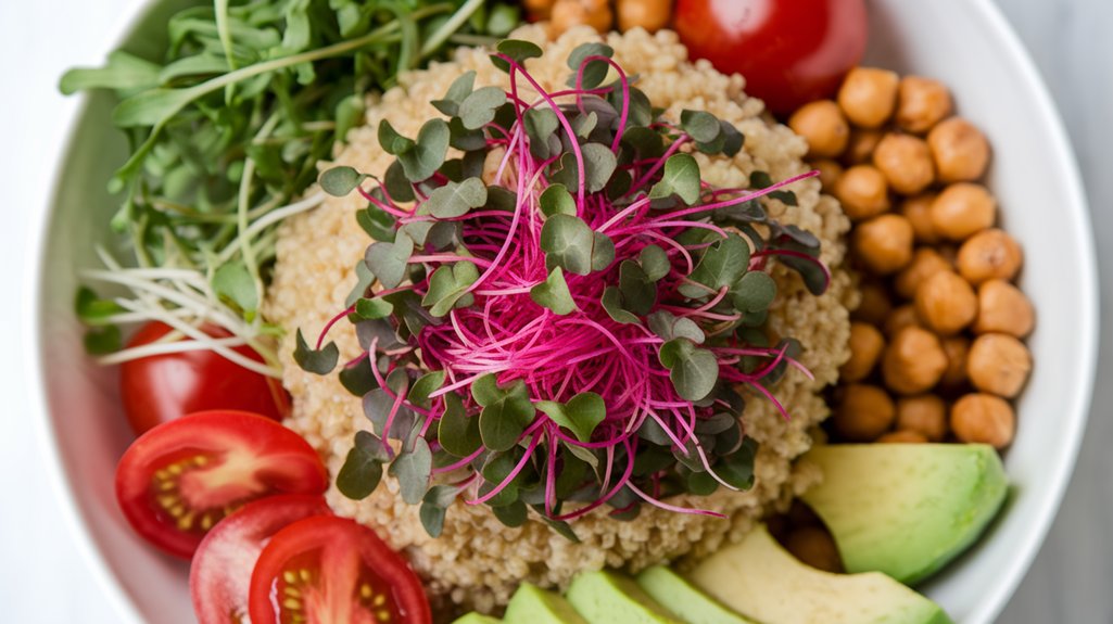 nutritious microgreen quinoa bowl