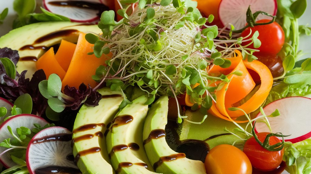 avocado and sunflower sprouts