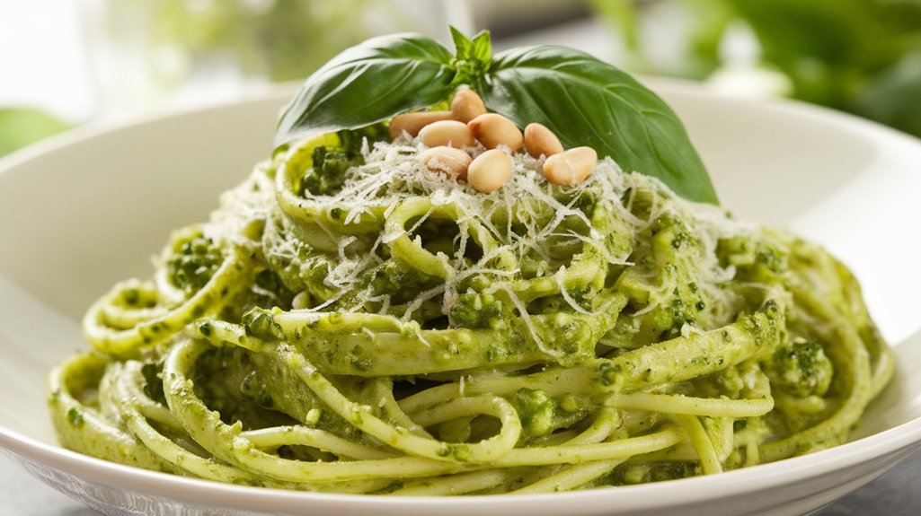 broccoli sprout pesto pasta