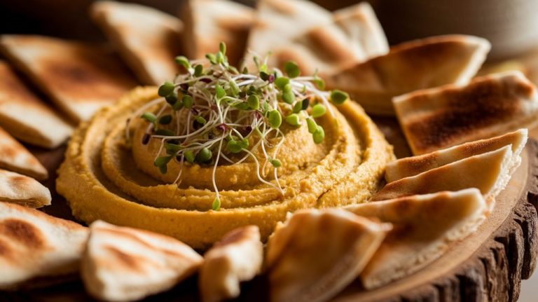 chickpea hummus with pita