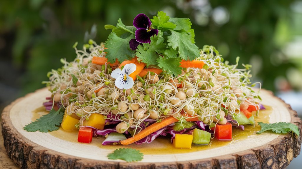 creative sprouted mung presentation