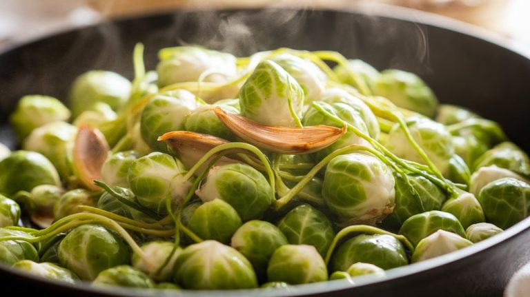 garlic infused mustard sprout saut