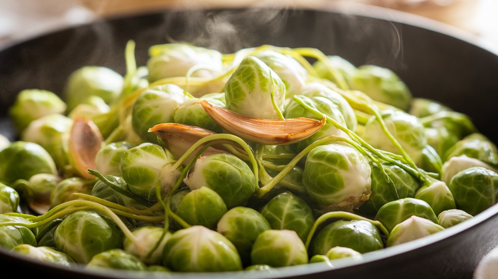 garlic infused mustard sprout saut