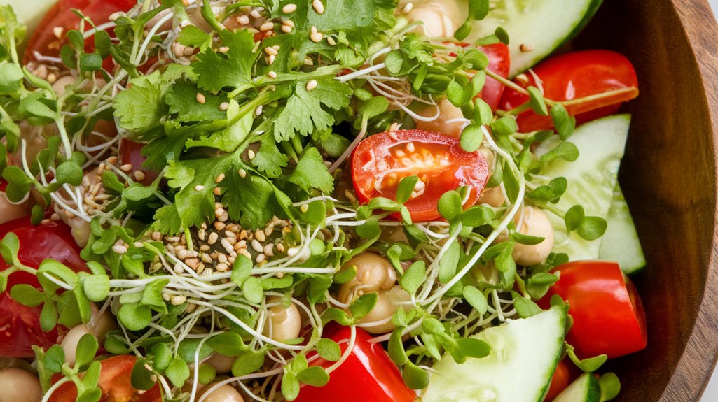 healthy sprouted mung salad
