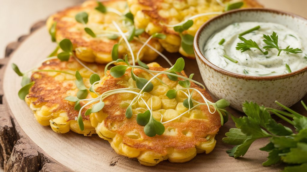 herb infused vegetable fritters