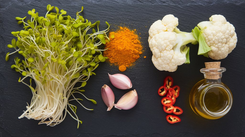 mustard sprout cauliflower stir fry