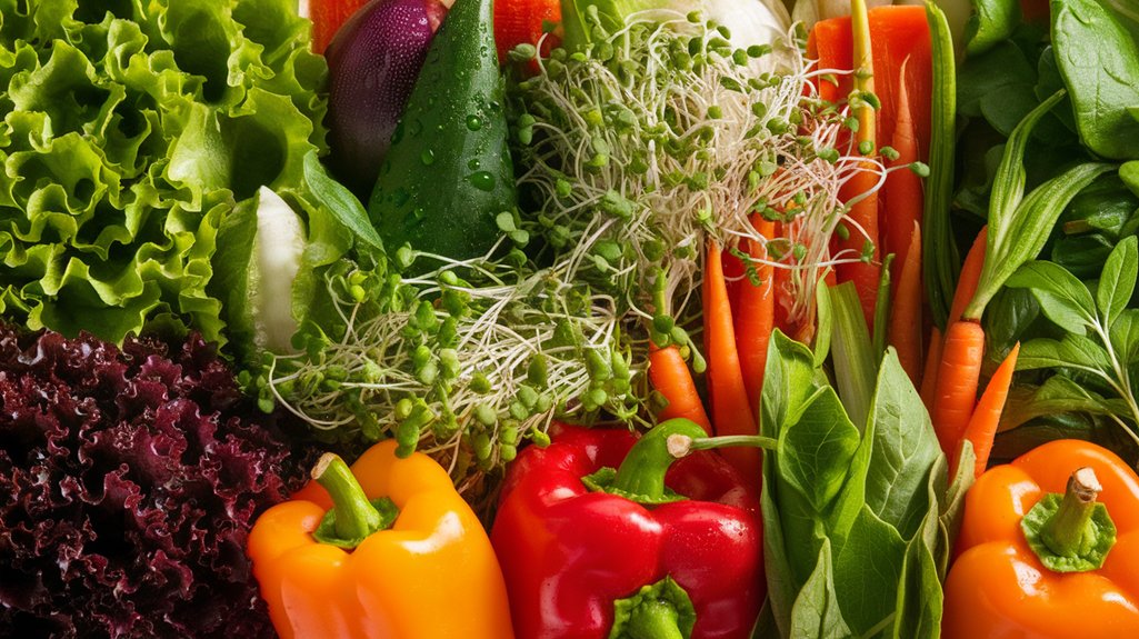 nutrient rich vegetables and sprouts