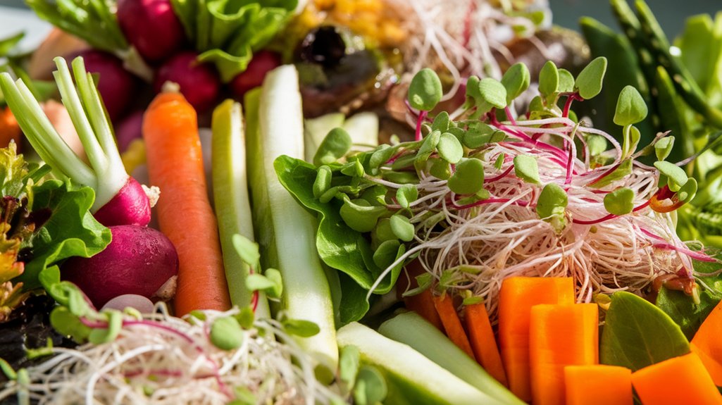 nutritious veggie and sprout plates