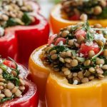 stuffed peppers with sprouts