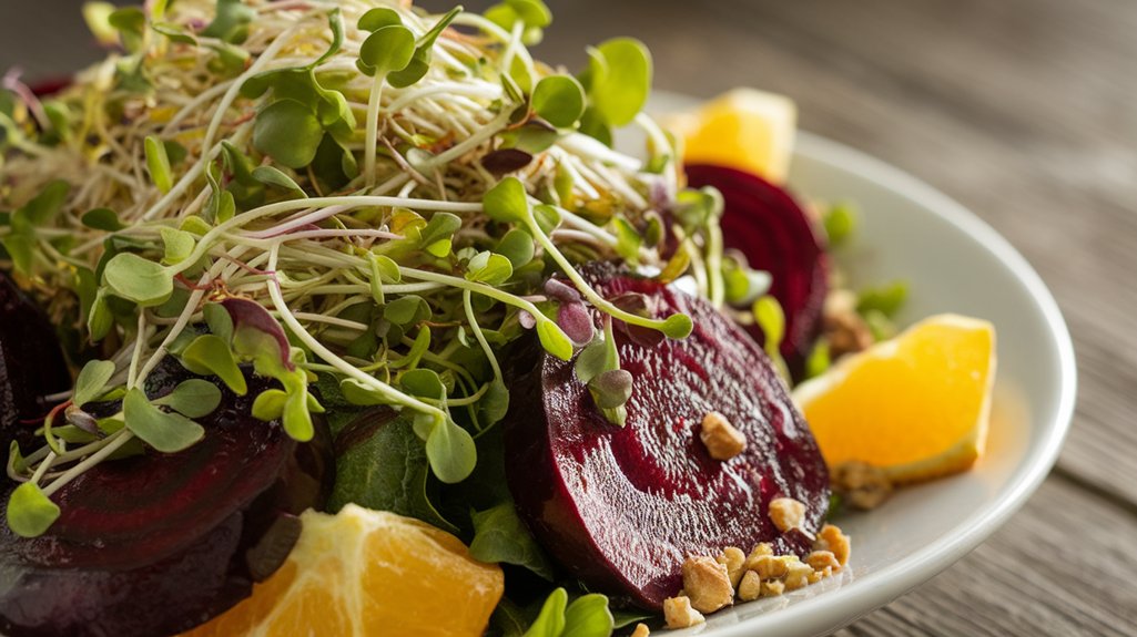vibrant sunflower sprout salad