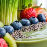 wheatgrass smoothie with fruits