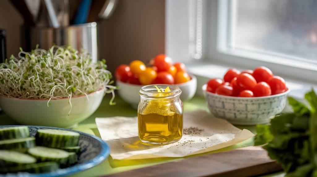zesty dressing enhances sprouts salad