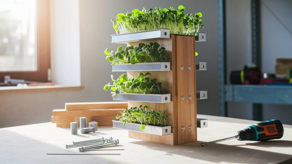building vertical microgreen tower