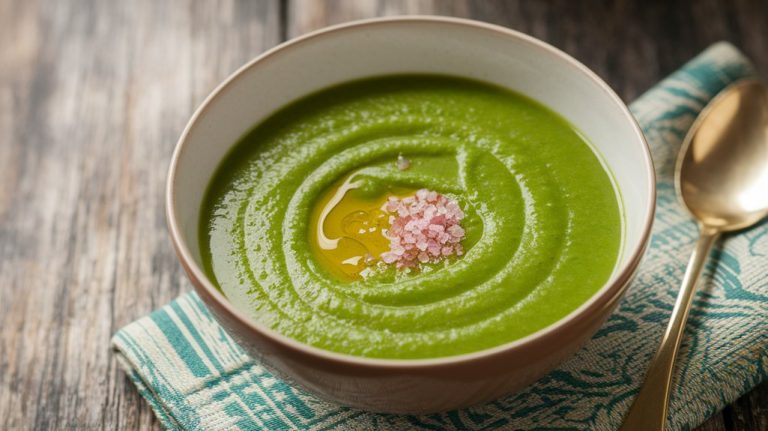 healthy sprouted pea soup