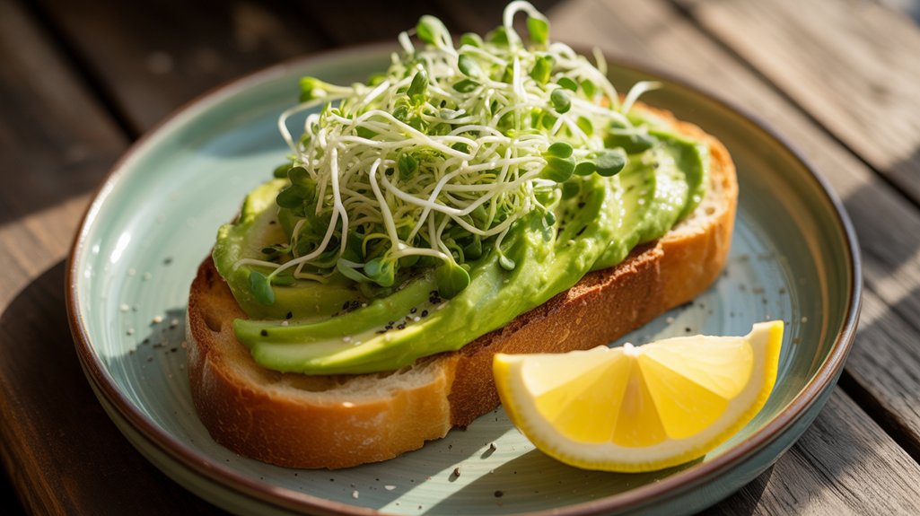 broccoli sprout avocado toast