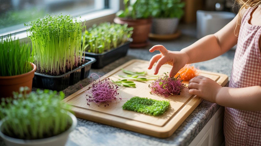 growing microgreens together joyfully