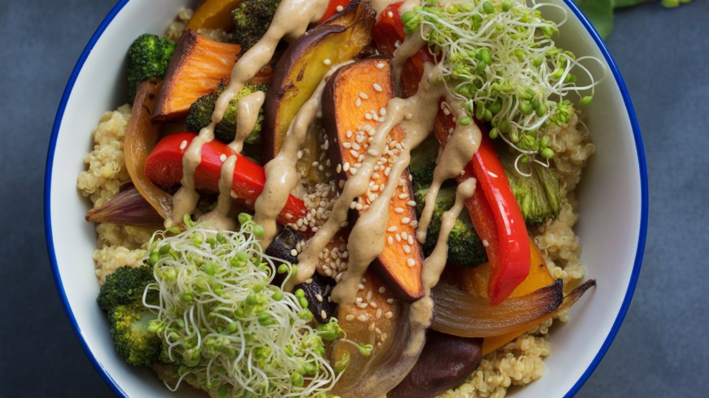 hearty roasted quinoa bowl