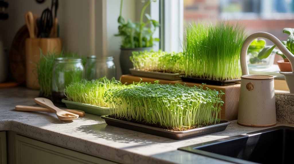 indoor microgreen garden setup